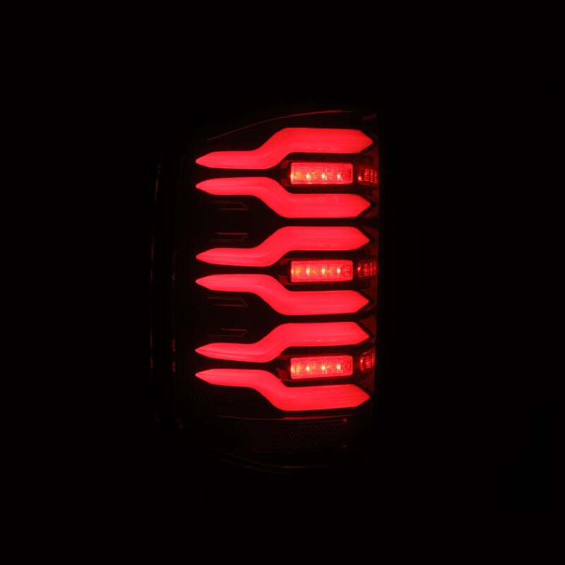 AlphaRex 14-18 Chevy Silverado 1500 Luxx-Series LED Tail Lights Black/Red w/Activ Light/Seq Signal - B2B Diesel & Gas Service