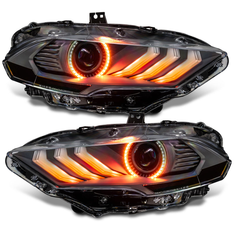 Oracle Lighting 18-23 Ford Mustang Dynamic ColorSHIFT LED Headlights - Black Series - B2B Diesel & Gas Service