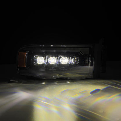 AlphaRex 02-05 Dodge Ram 1500 NOVA LED Proj Headlights Alpha Black w/Activ Light/Seq Signal - B2B Diesel & Gas Service