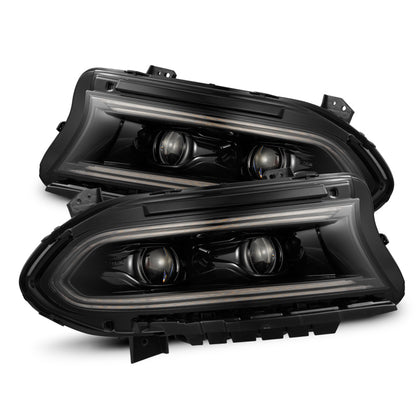 AlphaRex 15-23 Dodge Charger LUXX LED Proj Headlights Alpha-Black w/Actv Light & Seq.Sig / SB DRL - B2B Diesel & Gas Service