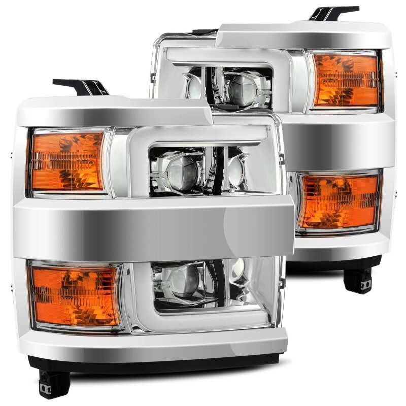AlphaRex 15-19 Chevy Silverado 2500HD PRO-Series Headlight Plank Chrome w/Activ Light/Seq Signal/DRL - B2B Diesel & Gas Service