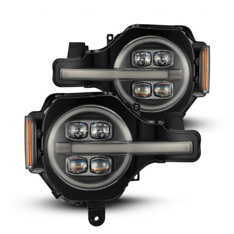 AlphaRex 21-23 Ford Bronco NOVA LED Projector Headlights Black - B2B Diesel & Gas Service