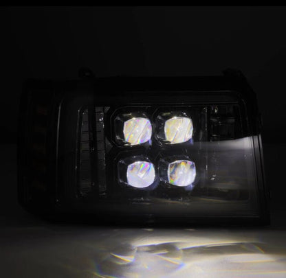 AlphaRex 92-96 Ford F-Series/Bronco NOVA-Series LED Proj Headlight Alpha-Bk w/Actv Light SS & SBDRL - B2B Diesel & Gas Service
