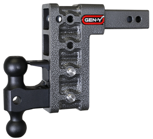 MEGA-DUTY 2" Shank 7.5" Drop 2K TW 16K Hitch with Dual-Ball & Pintle Lock GH-524 - B2B Diesel and Gas Service