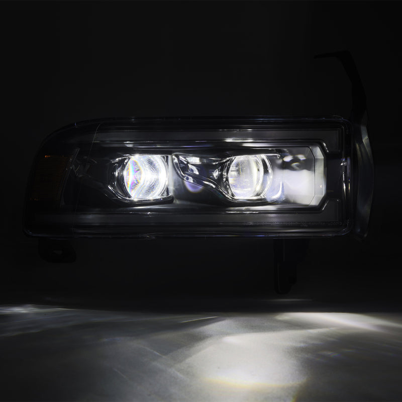 AlphaRex 94-01 RAM 1500 LUXX LED Proj Headlights Blk w/Activ Light/Seq Signal/SB DRL - B2B Diesel & Gas Service