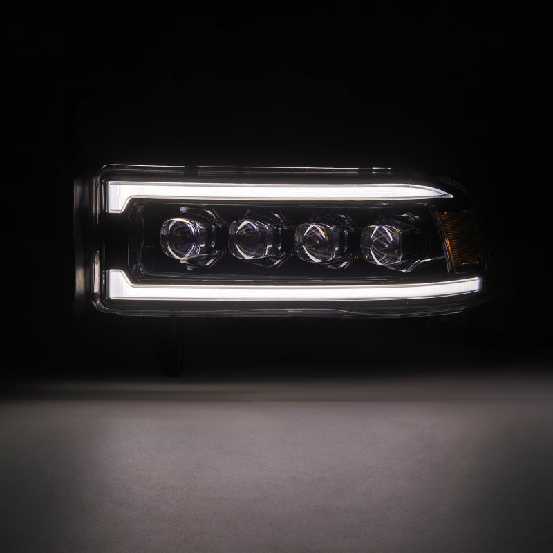 AlphaRex 94-01 RAM 1500 NOVA LED Proj Headlights Alpha-Blk w/Activ Light/Seq Signal/SB DRL - B2B Diesel & Gas Service