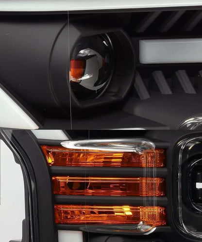 AlphaRex 15-17 Ford F-150 LUXX LED Projector Headlights Plank Style Black w/Activ Light/DRL - B2B Diesel & Gas Service