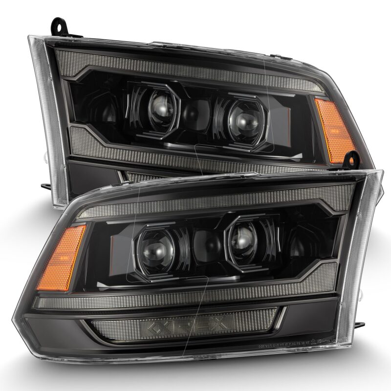 AlphaRex 09-18 Ram 2500 LUXX LED Proj Headlight Plank Style Alpha Blk w/Activ Light/Seq Signal/DRL - B2B Diesel & Gas Service