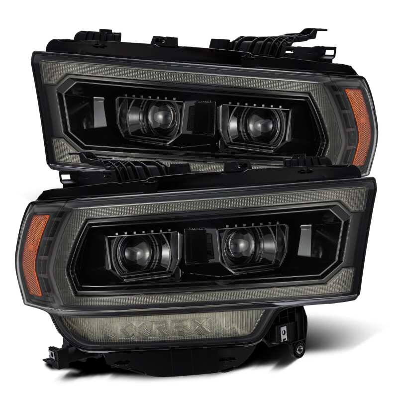 AlphaRex 19-21 Ram 2500 LUXX LED Proj Headlights Plank Style Alpha Blk w/Activ Light/Seq Signal/DRL - B2B Diesel & Gas Service