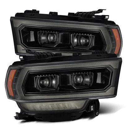 AlphaRex 19-21 Ram 2500 LUXX LED Proj Headlights Plank Style Alpha Blk w/Activ Light/Seq Signal/DRL - B2B Diesel & Gas Service