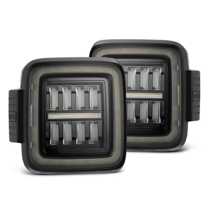 AlphaRex 18-23 Jeep Wrangler JL NOVA Prismatic LED Taillights Alpha-Black - B2B Diesel & Gas Service