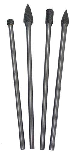Long Reach Carbide Burr Set - 4 Piece 