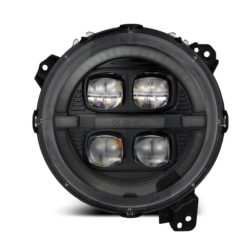 AlphaRex 18-23 Jeep Wrangler JL/Gladiator JT LED Proj Headlights Alpha-Blk w/ Activ Light/Seq Signal - B2B Diesel & Gas Service