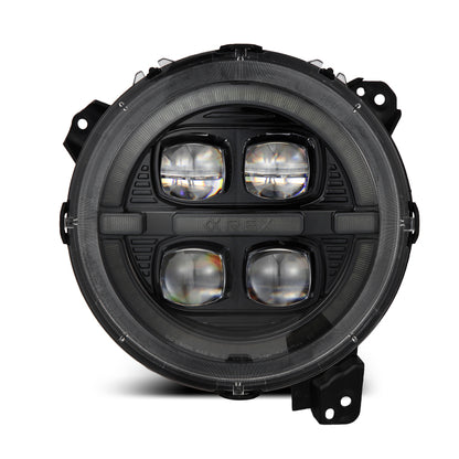 AlphaRex 18-23 Jeep Wrangler JL/Gladiator JT LED Proj Headlights Alpha-Blk w/ Activ Light/Seq Signal - B2B Diesel & Gas Service