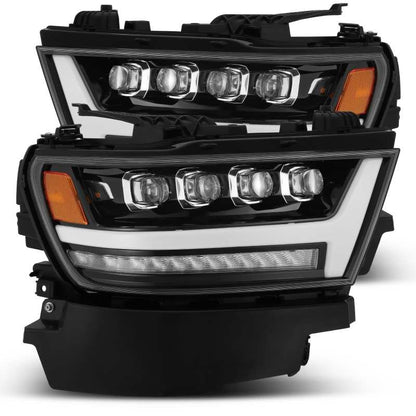 AlphaRex 19-20 Ram 1500HD NOVA LED Proj Headlights Plank Style Gloss Blk w/Activ Lght/Seq Signal/DRL - B2B Diesel & Gas Service