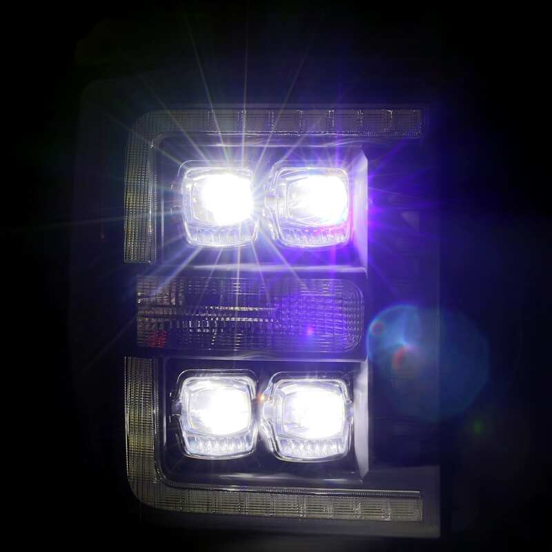 AlphaRex 11-16 Ford F-350 SD NOVA LED Proj Headlights Plank Style Alpha Blk w/Activ Light/Seq Signal - B2B Diesel & Gas Service
