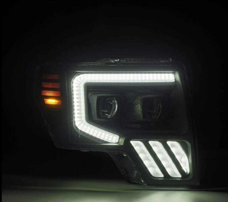 AlphaRex 09-14 Ford F-150 PRO-Series Projector Headlights Plank Style Black w/Activ Light/Seq Signal - B2B Diesel & Gas Service