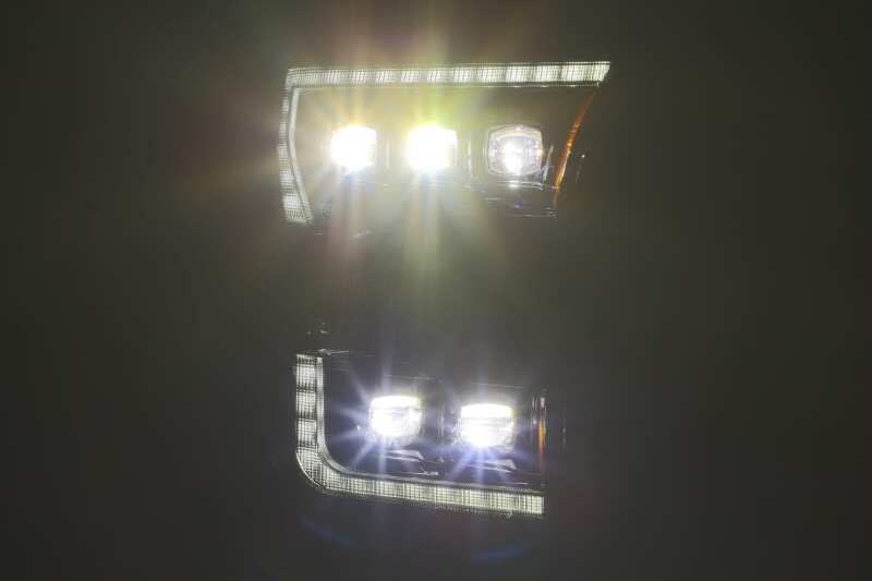 AlphaRex 17-20 Ford Raptor NOVA LED Proj Headlights Plank Style Alpha Black w/Activ Light/Seq Signal - B2B Diesel & Gas Service