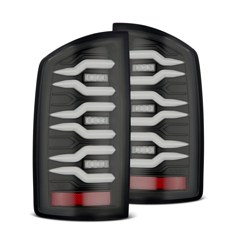 AlphaRex 02-06 Dodge Ram 1500/03-06 Dodge Ram 2500+3500 Luxx-Series LED Tail Lights (Pair) Black - B2B Diesel & Gas Service