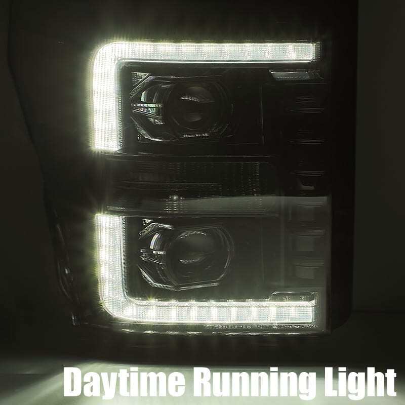 AlphaRex 11-16 Ford F-250 SD PRO-Series Projector Headlights Plank Style Design Chrome w/Seq Signal - B2B Diesel & Gas Service