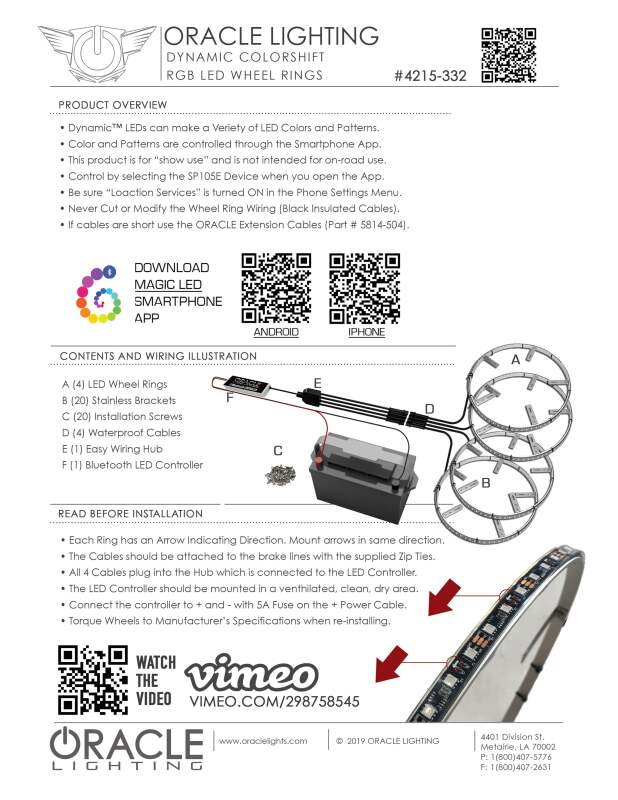Oracle LED Illuminated Wheel Rings - ColorSHIFT Dynamic - ColorSHIFT - Dynamic - B2B Diesel & Gas Service
