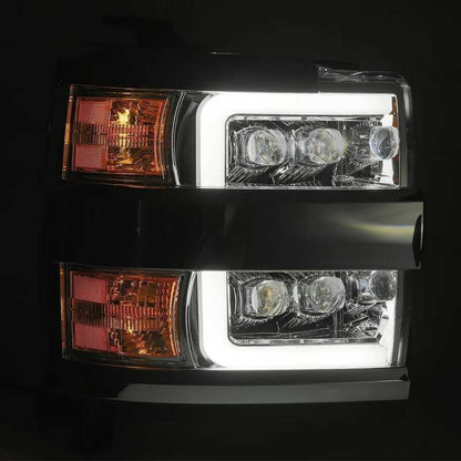 AlphaRex 15-18 Chevy 2500HD NOVA LED Proj Headlights Plank Style Chrome w/Activ Light/Seq Signal/DRL - B2B Diesel & Gas Service