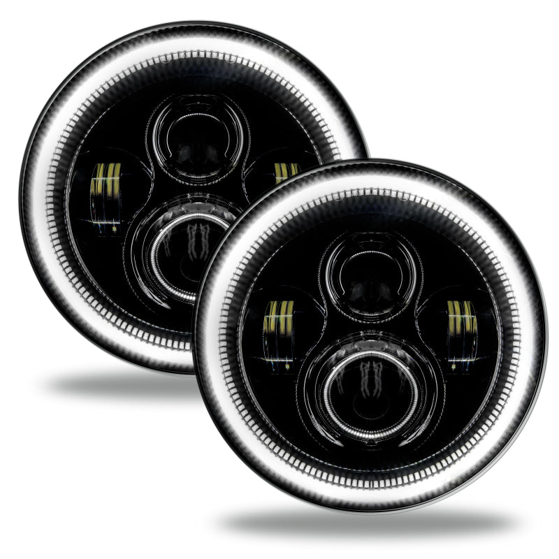 Oracle 7in High Powered LED Headlights - Black Bezel - White - B2B Diesel & Gas Service
