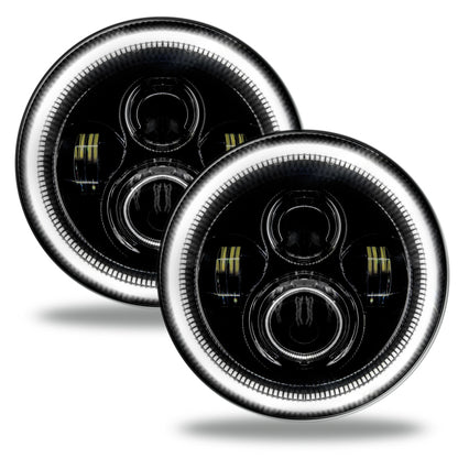 Oracle 7in High Powered LED Headlights - Black Bezel - White - B2B Diesel & Gas Service