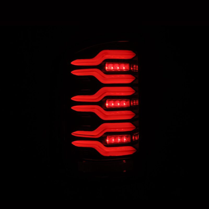 AlphaRex 14-18 GMC Sierra 1500/2500HD/3500HD LUXX-Series LED Tail Lights Alpha-Blk Actv Lgt Seq. Sig - B2B Diesel & Gas Service