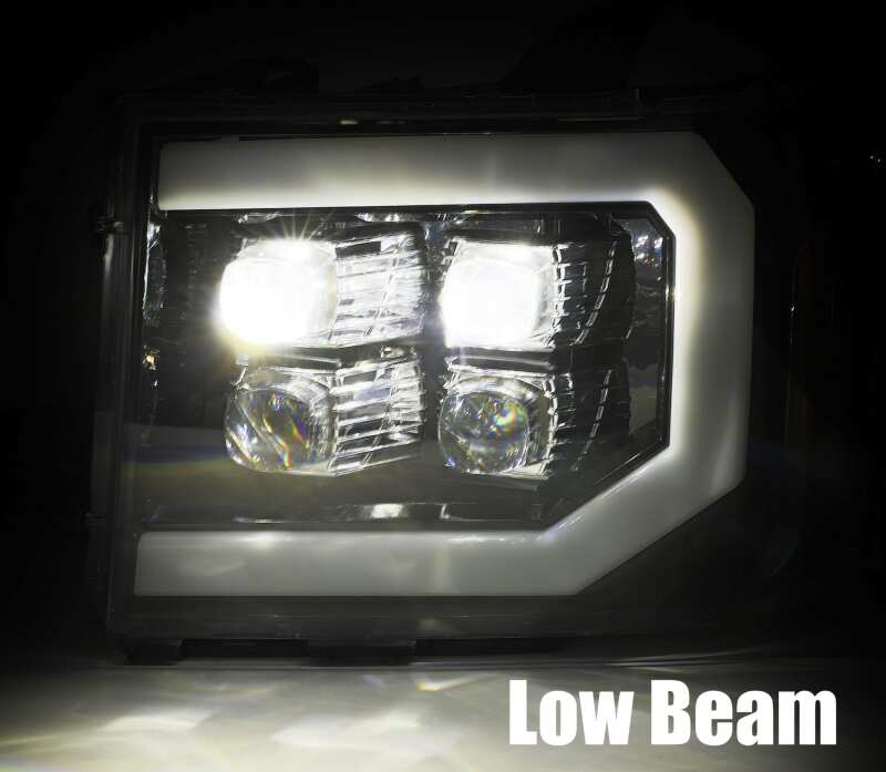 AlphaRex 07-13 GMC 1500HD NOVA LED Proj Headlights Plank - Jet Black w/Activ Light/Seq Signal/DRL - B2B Diesel & Gas Service
