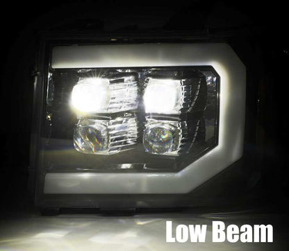 AlphaRex 07-13 GMC 1500HD NOVA LED Proj Headlights Plank - Jet Black w/Activ Light/Seq Signal/DRL - B2B Diesel & Gas Service