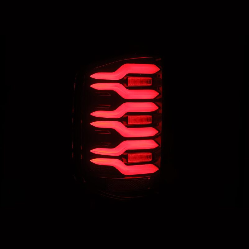 AlphaRex 14-18 Chevy Silverado 1500 Luxx-Series LED Tail Lights Black/Red w/Activ Light/Seq Signal - B2B Diesel & Gas Service