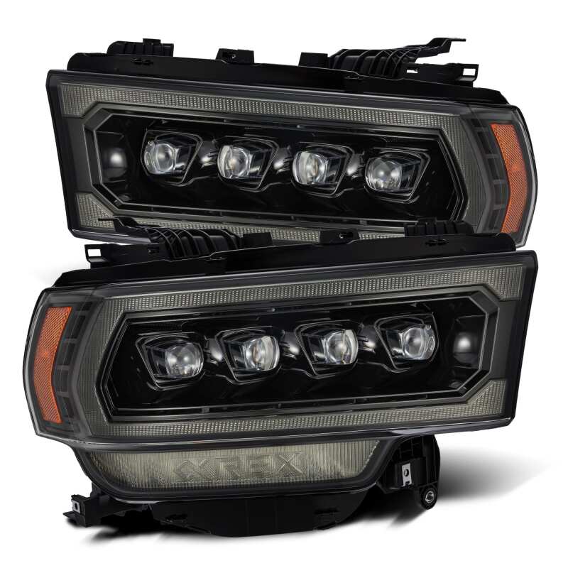 AlphaRex 19-21 Ram 2500 NOVA LED Proj Headlights Plank Style Alpha Blk w/Activ Light/Seq Signal/DRL - B2B Diesel & Gas Service