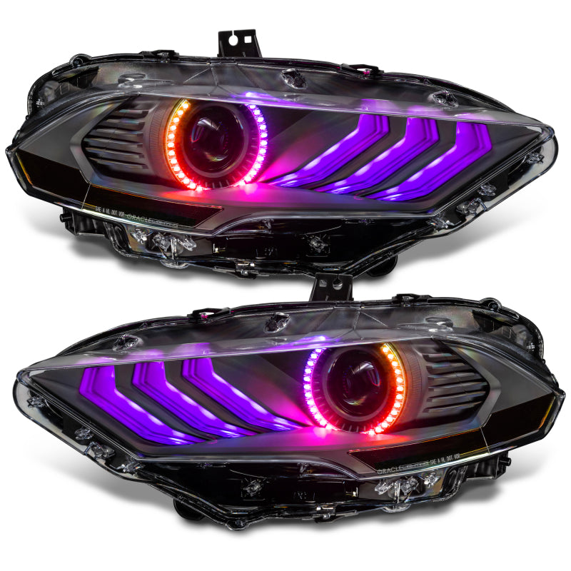 Oracle Lighting 18-23 Ford Mustang Dynamic ColorSHIFT LED Headlights - Black Series - B2B Diesel & Gas Service