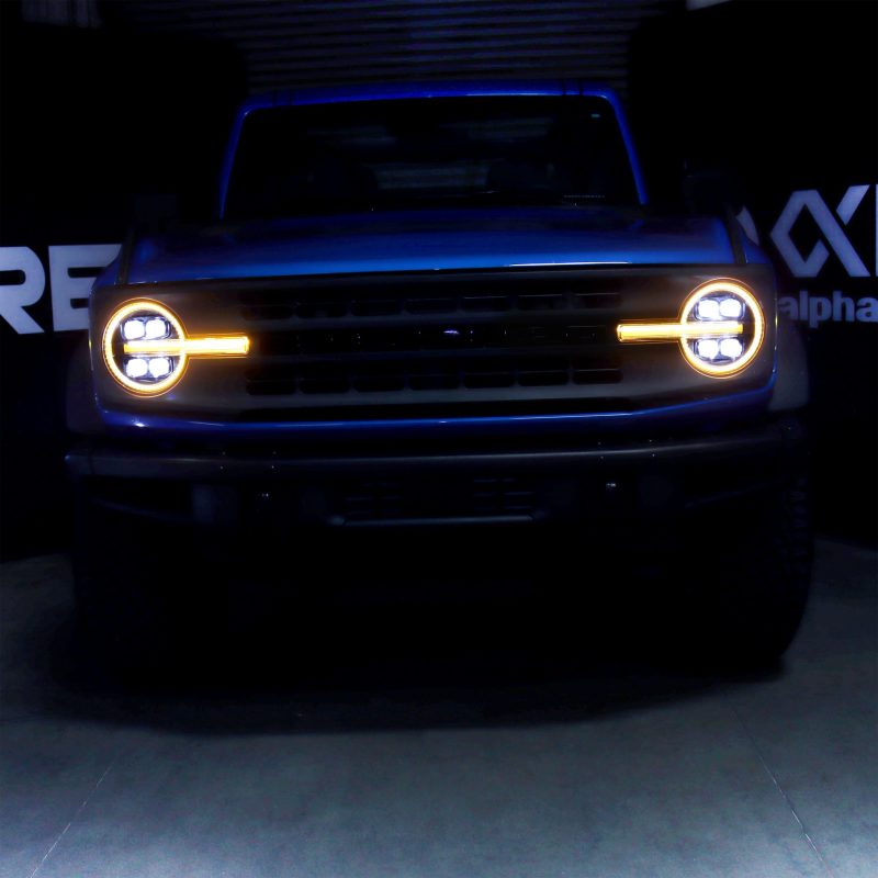AlphaRex 21-23 Ford Bronco NOVA LED Projector Headlights Black - B2B Diesel & Gas Service