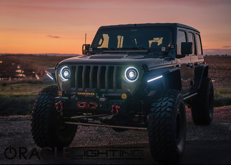 Oracle Jeep Wrangler JL Oculus Bi-LED Projector Headlights- Graphite Metallic - 5500K - B2B Diesel & Gas Service