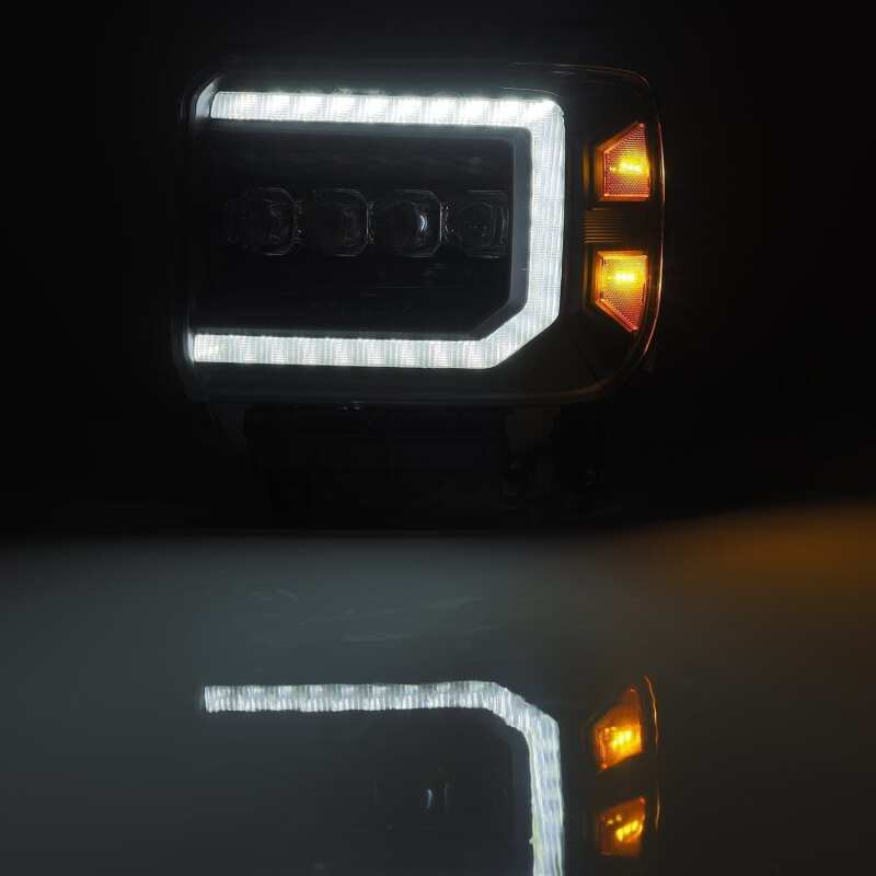 AlphaRex 14-18 GMC Sierra NOVA LED Proj Headlights Plank Style Black w/Activ Light/Seq Signal/DRL - B2B Diesel & Gas Service