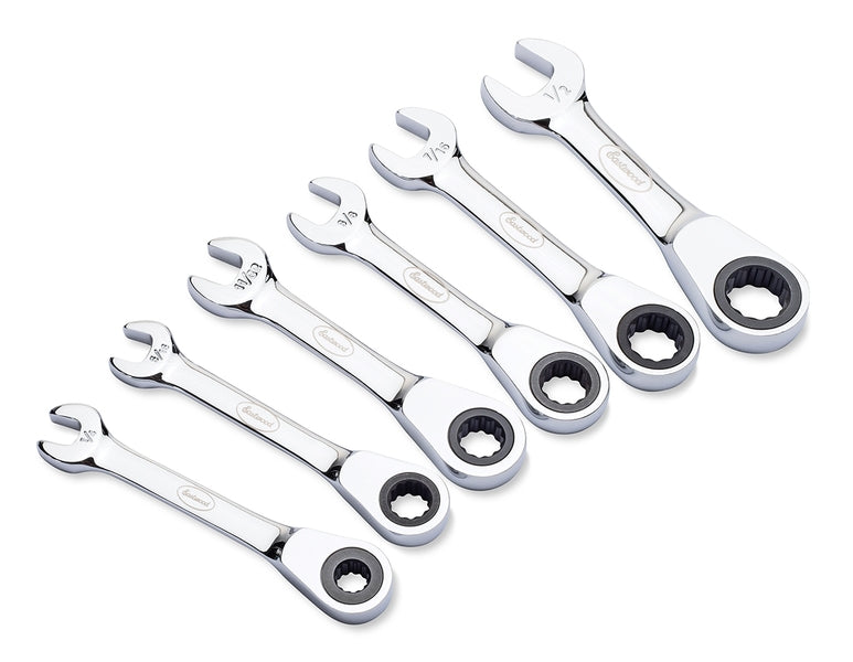 Eastwood 6pc Stubby SAE Ratcheting Wrench Set 