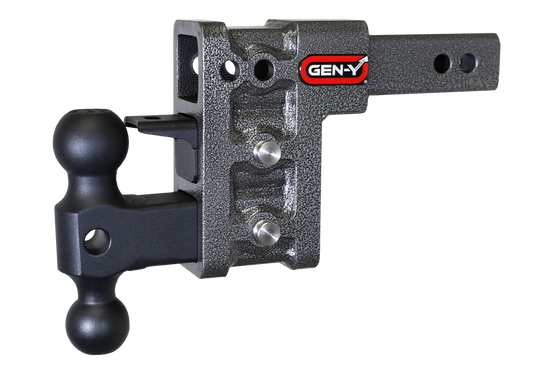 MEGA-DUTY 2" Shank 5" Drop 1.5K TW 10K Hitch with Dual-Ball & Pintle Lock GH-323 - B2B Diesel and Gas Service