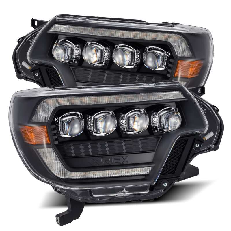 AlphaRex 12-15 Toyota Tacoma NOVA LED Proj Headlights Plank Style Black w/Activ Light/Seq Signal/DRL - B2B Diesel & Gas Service