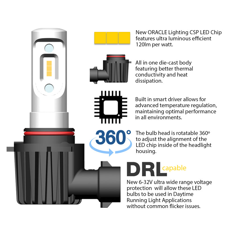 Oracle H11 - VSeries LED Headlight Bulb Conversion Kit - 6000K - B2B Diesel & Gas Service