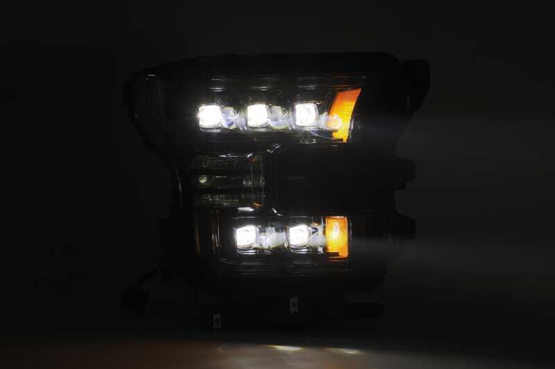 AlphaRex 17-20 Ford Raptor NOVA LED Proj Headlights Plank Style Alpha Black w/Activ Light/Seq Signal - B2B Diesel & Gas Service