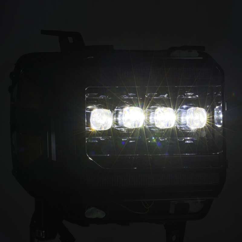 AlphaRex 14-18 GMC Sierra NOVA LED Proj Headlights Plnk Style Alpha Blk w/Activ Light/Seq Signal/DRL - B2B Diesel & Gas Service