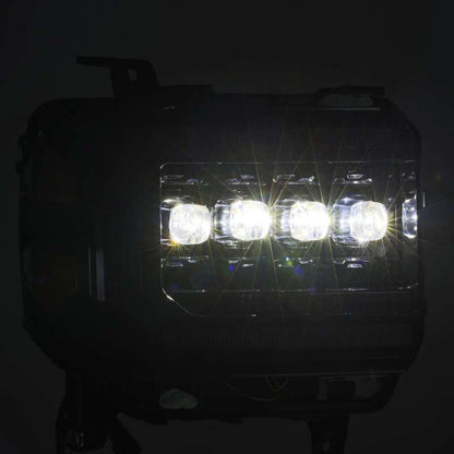 AlphaRex 14-18 GMC Sierra NOVA LED Proj Headlights Plnk Style Alpha Blk w/Activ Light/Seq Signal/DRL - B2B Diesel & Gas Service