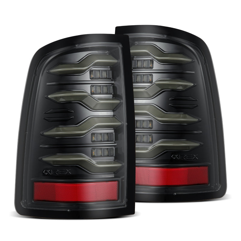 AlphaRex 09-18 Dodge Ram Luxx-Series LED Tail Lights Alpha-Black w/ Activation Light & Seq. Signal - B2B Diesel & Gas Service