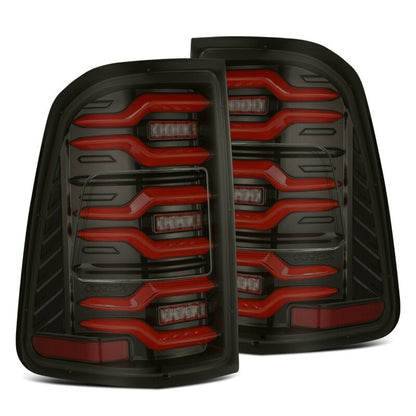 AlphaRex 19-21 Dodge Ram 1500 Luxx-Series LED Tail Lights Black/Red w/Activ Light/Seq Signal - B2B Diesel & Gas Service