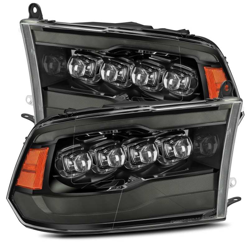 AlphaRex 09-18 Dodge Ram 1500HD NOVA LED Projector Headlights Plank Style Design Alpha Black w/DRL - B2B Diesel & Gas Service
