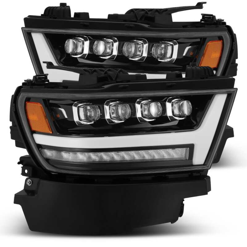 AlphaRex 19-20 Ram 1500HD NOVA LED Proj Headlights Plank Style Gloss Blk w/Activ Lght/Seq Signal/DRL - B2B Diesel & Gas Service