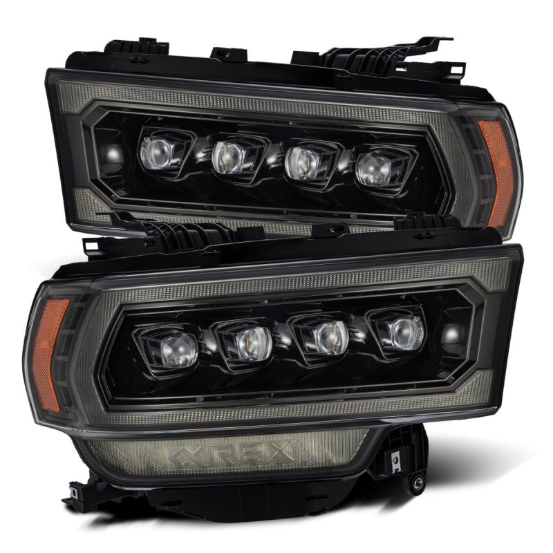 AlphaRex 19-21 Ram 2500 NOVA LED Proj Headlights Plank Style Alpha Blk w/Activ Light/Seq Signal/DRL - B2B Diesel & Gas Service