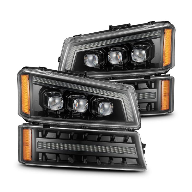 AlphaRex 03-06 Chevy Silverado 1500/2500HD/3500HD/Avalanche Alpha-Black NOVA LED Proj Headlights - B2B Diesel & Gas Service